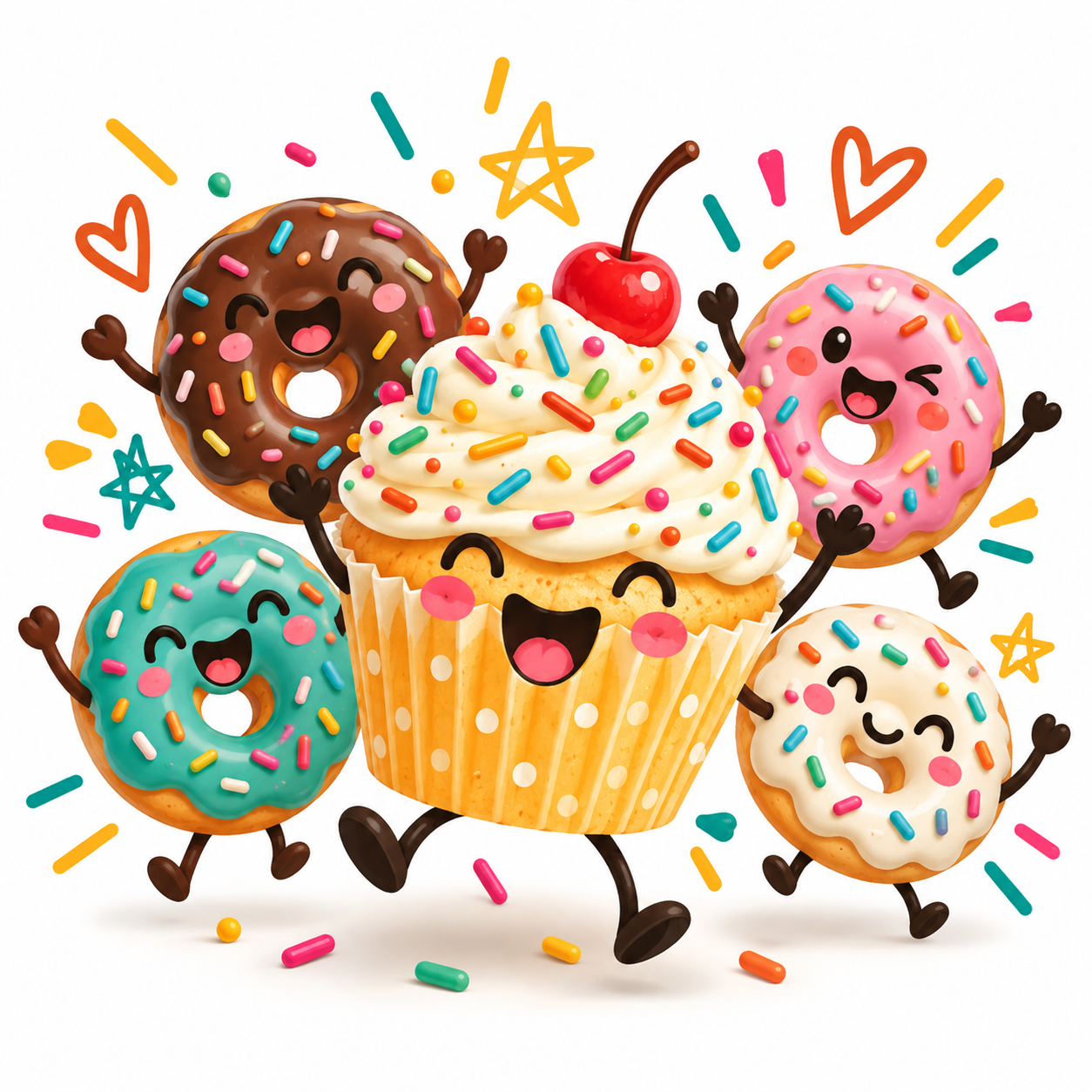 Fun cupcakes and doughnuts